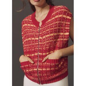 Anthropologie Maeve Tweed Zippered Sweater Vest Large